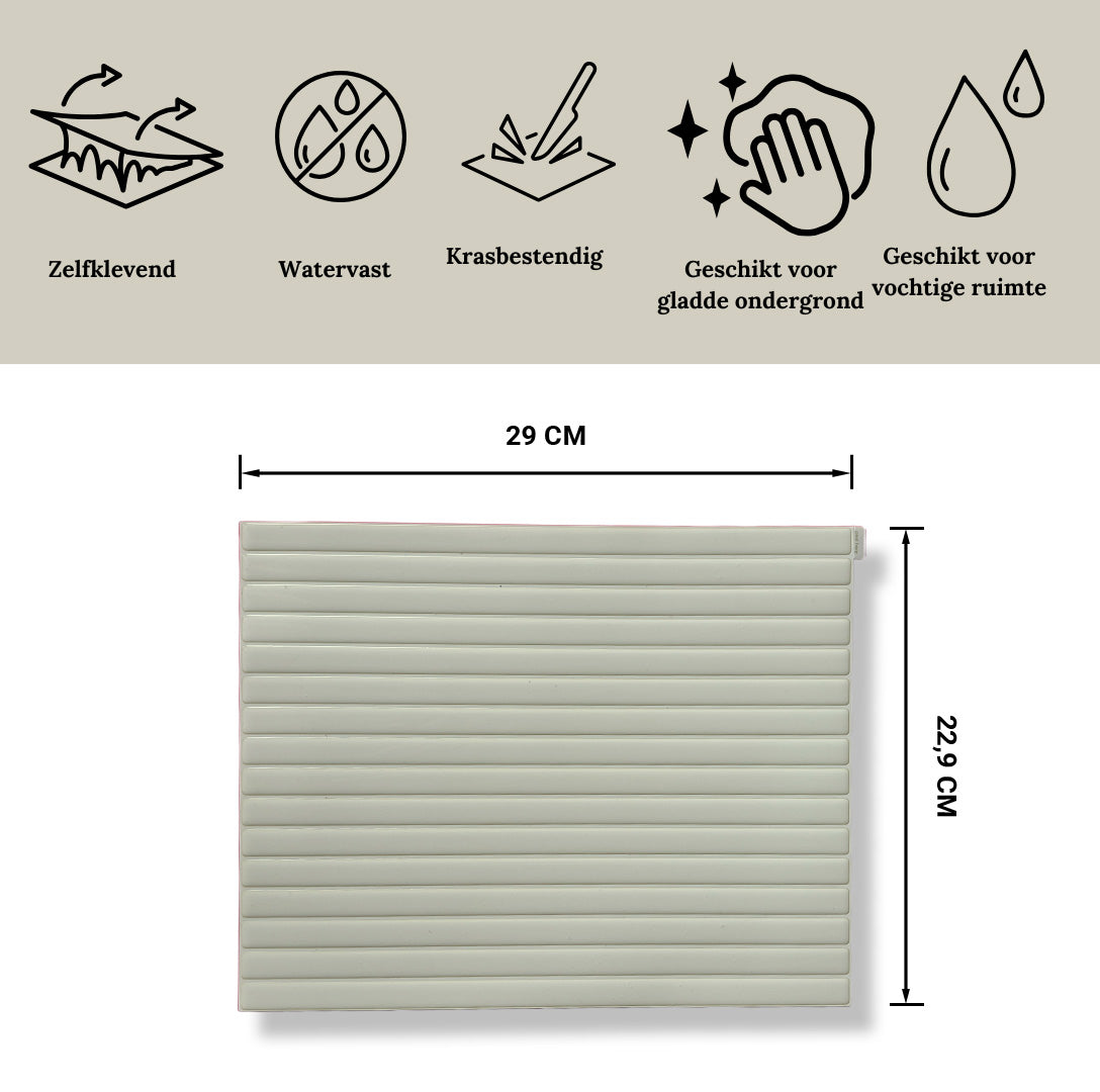 Plaktegel Japandi Cremé langwerpig 1mm