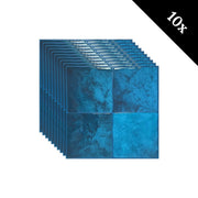 Tiefblaue quadratische Klebefliese 1 mm