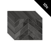 Plaktegel Black mist chevron 1mm