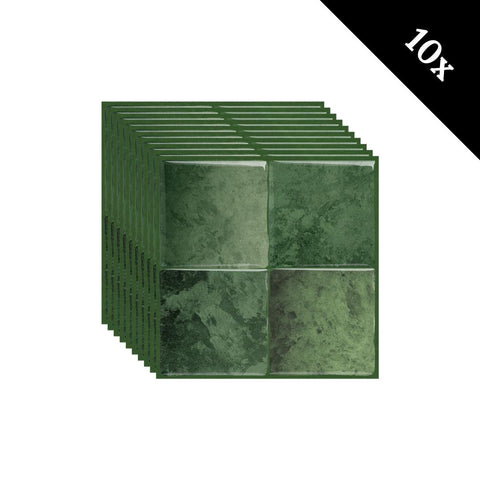 Plaktegels Mossy green vierkant 1mm