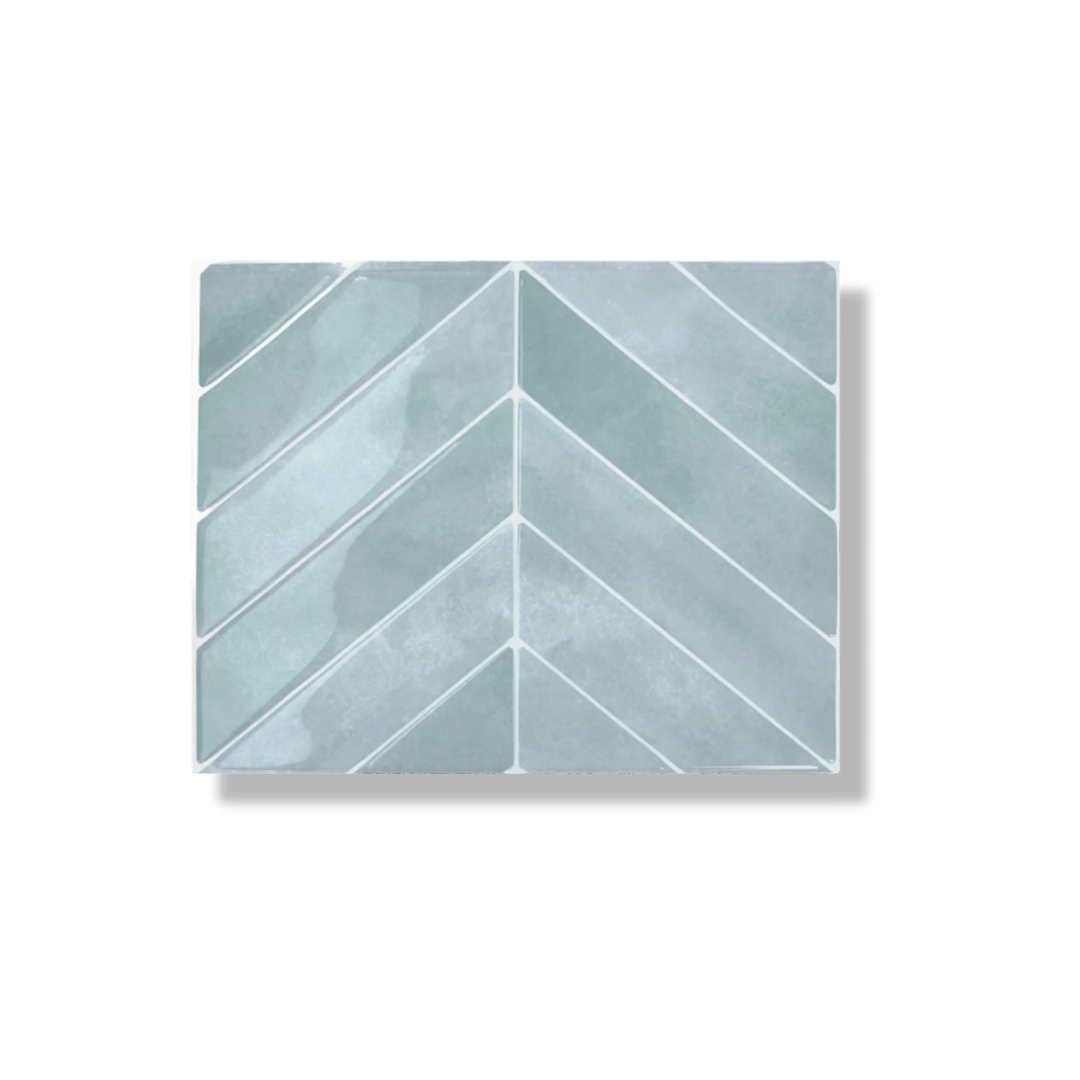 Plaktegels Ice blue chevron 1mm